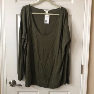 Basic V-neck long sleeve